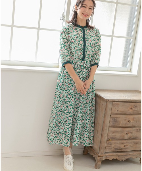 「PREFERIR」 半袖ワンピース MEDIUM ネイビー レディース_画像3