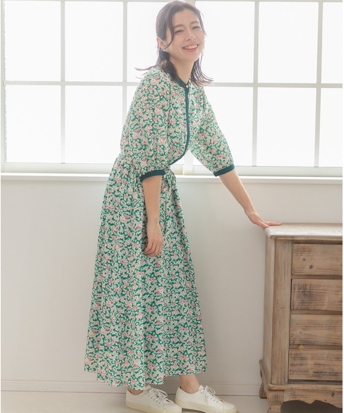 「PREFERIR」 半袖ワンピース MEDIUM ネイビー レディース_画像6