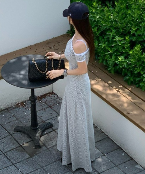 「FREE STYLISTS」 「YUGA_YGMC」半袖ワンピース FREE ダークグレー レディース_画像5