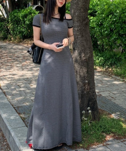 「FREE STYLISTS」 「YUGA_YGMC」半袖ワンピース FREE ダークグレー レディース_画像6