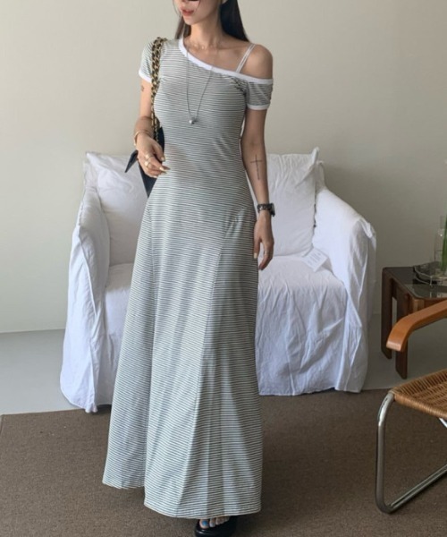 「FREE STYLISTS」 「YUGA_YGMC」半袖ワンピース FREE ダークグレー レディース_画像8