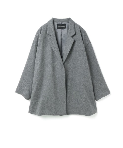未使用 ミズイロインド　テーラード シャツ ジャケット チャコールグレー フリー mizuiro ind/ミズイロインド] テーラード シャツジャケット