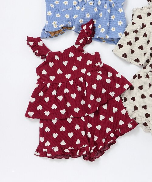 セットアップ 「ジュニア対応」ハート・フラワージャガードビスチェ＆フリルショートパンツセット キッズ 子供服 女の子 | apres les cours | 03