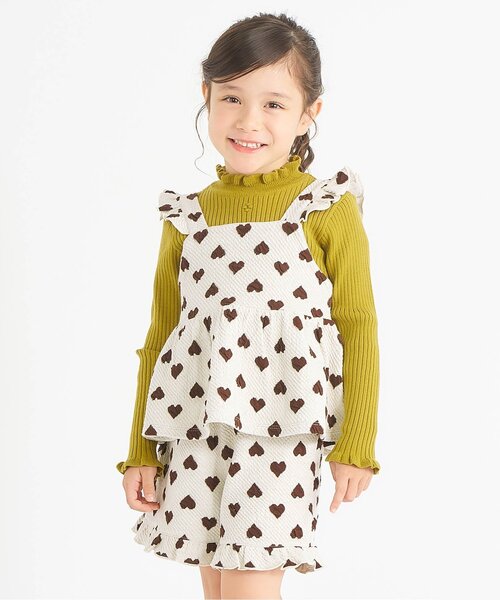 セットアップ 「ジュニア対応」ハート・フラワージャガードビスチェ＆フリルショートパンツセット キッズ 子供服 女の子 | apres les cours