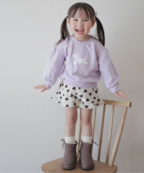 セットアップ 「ジュニア対応」ハート・フラワージャガードビスチェ＆フリルショートパンツセット キッズ 子供服 女の子 | apres les cours | 17