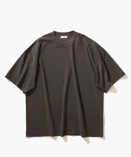 「ATON」 半袖Tシャツ 2 チャコールグレー メンズの画像