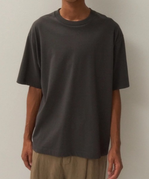 「ATON」 半袖Tシャツ 2 チャコールグレー メンズの画像