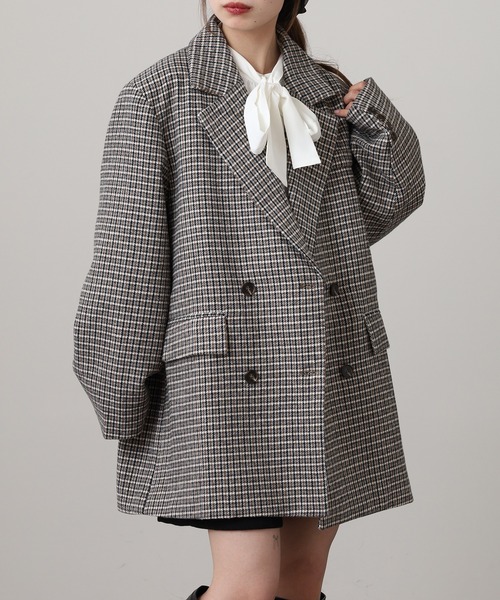 さとちん 　　　　　　柄テーラードジャケット　中綿　アウター　11AR 楽天市場】テーラードジャケット レディース チェック柄ミディアム