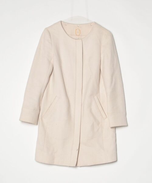 「Khaju」 ノーカラーコート 36 ベージュ レディース_画像3