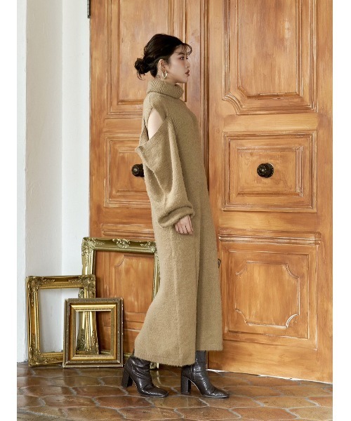 「Darich」 ニットワンピース FREE マスタード レディース_画像2