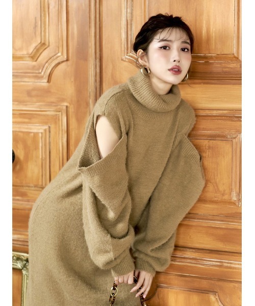 「Darich」 ニットワンピース FREE マスタード レディース_画像3