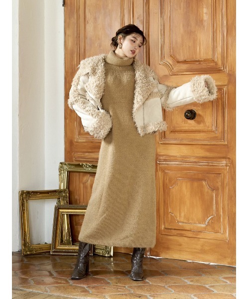 「Darich」 ニットワンピース FREE マスタード レディース_画像5