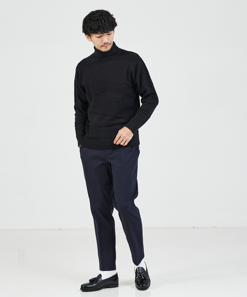 「ABAHOUSE GRAY」 長袖ニット 48 モカ メンズ_画像2