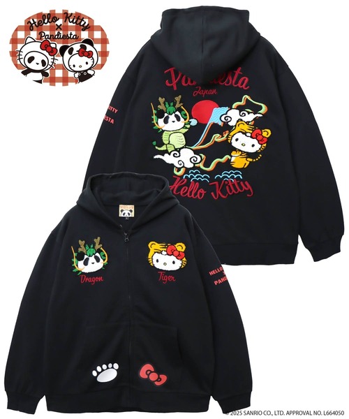 PANDIESTAJAPAN X HELLO KITTY　フルジップパーカー　なりきり龍虎　 パンディエスタ パーカー Hello Kitty×PANDIESTA なりきり龍虎フルジップパーカー(M2