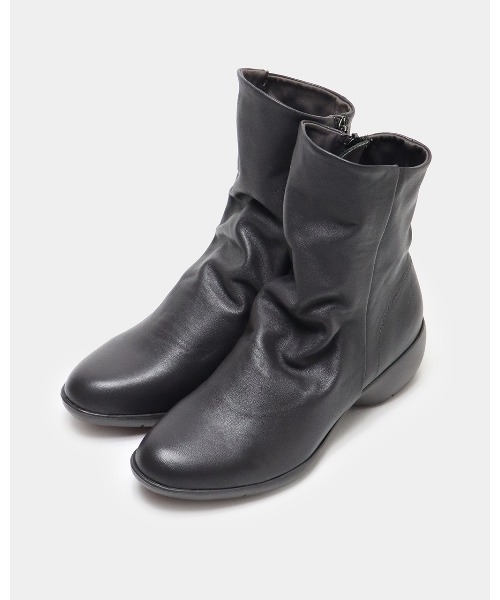 fitfit 本革ショートブーツ 23cm 撥水やわらかショートブーツLITE （ブラック） -fitfit(フィット
