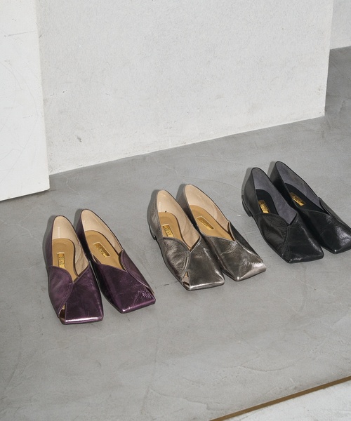 「GRISE」 フラットパンプス 22.5cm ブラック レディース_画像2