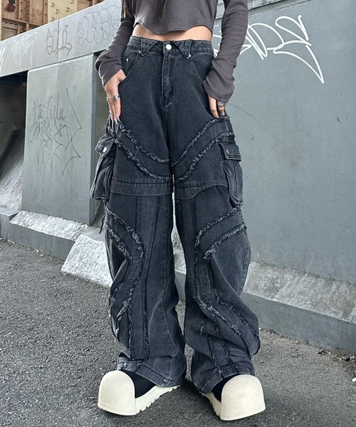 KsG カーゴパンツ フリンジポケットカーゴパンツ レディース メンズ