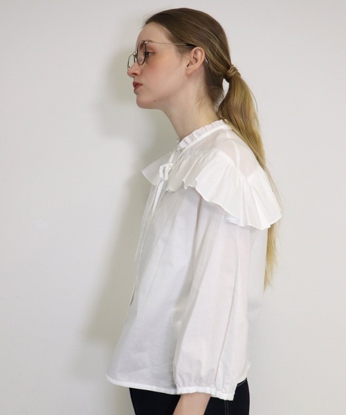「haupia」 7分袖ブラウス MEDIUM オフホワイト レディース_画像9