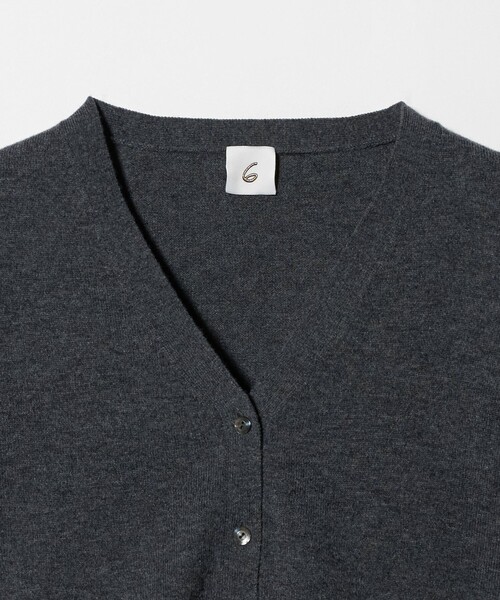 6 カーディガン 「6(ROKU)」ウールカシミヤ ショート カーディガン