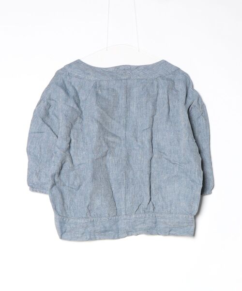 fog linen work（フォグリネンワーク） 半袖ブラウス - ブルー 