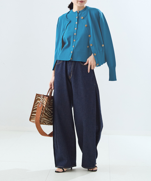 JOURNAL STANDARD L'ESSAGE キンボタンニットベスト 紺 journal standard L'essage（ジャーナルスタンダード レサージュ