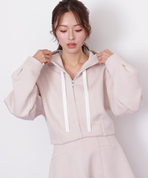ジル バイ ジルスチュアート　ショートパーカー　S 　ホワイト JILL by JILL STUART（ジルバイジルスチュアート） パーカー ダイバー