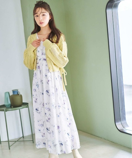 「WILLSELECTION」 長袖ワンピース MEDIUM グリーン レディース_画像7