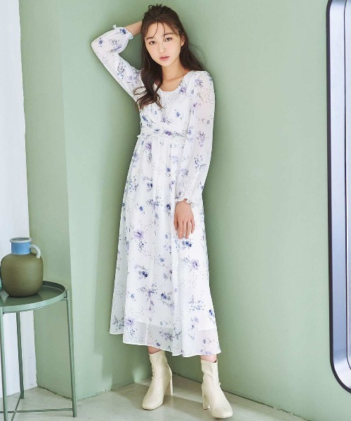 「WILLSELECTION」 長袖ワンピース MEDIUM グリーン レディース_画像8