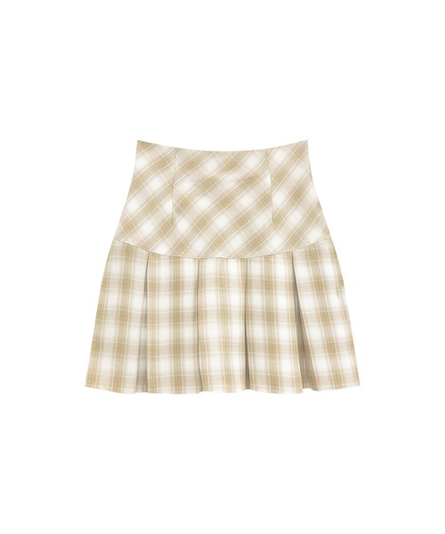 ロゼミューズ チェックプリーツスカート ホワイト チェック柄 Mサイズ Rose Muse（ロゼミューズ） スカート Check pleats mini skirt