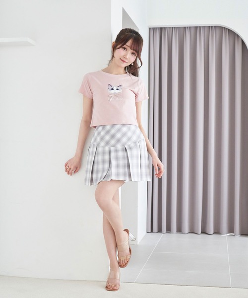 Rose Muse（ロゼミューズ） スカート Check pleats mini skirt