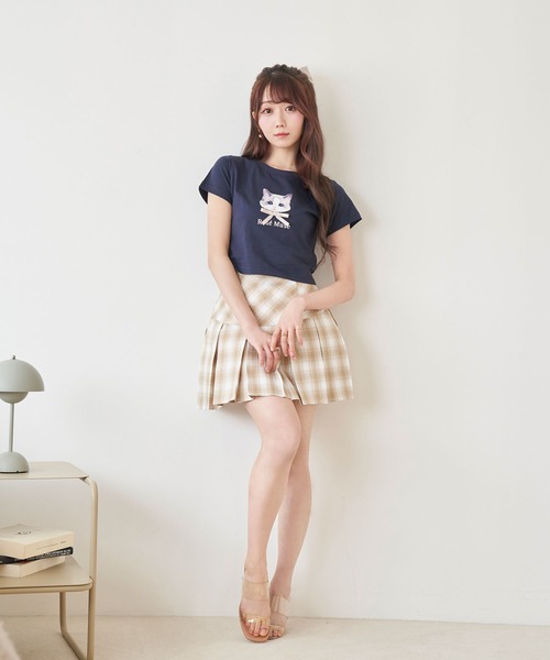Rose Muse（ロゼミューズ） スカート Check pleats mini skirt