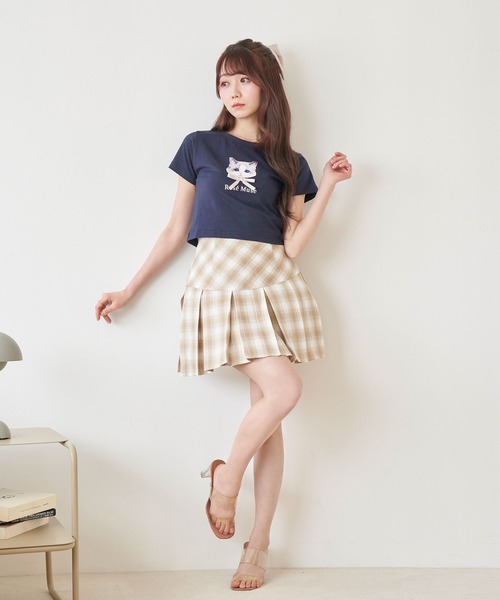 Rose Muse（ロゼミューズ） スカート Check pleats mini skirt