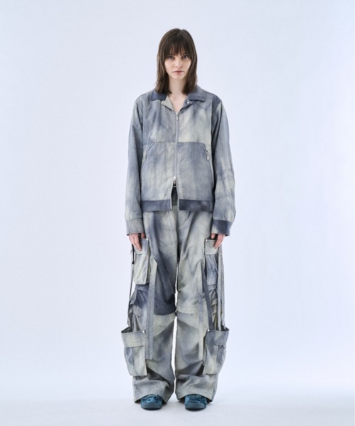 【即日匿名¨̮⃝】philtheory タイダイワッシャーテクノパンツ 1 S 白 PHILTHEORY パンツ Tie-dye washer techno pants / タイダイワッシャー