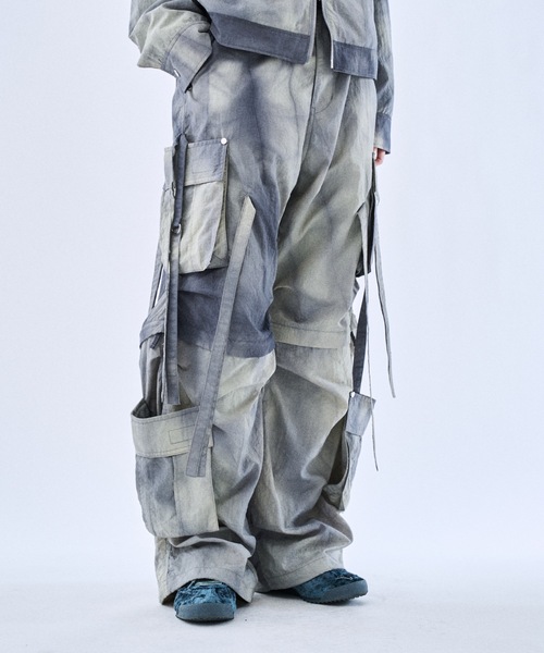 【即日匿名¨̮⃝】philtheory タイダイワッシャーテクノパンツ 1 S 白 PHILTHEORY パンツ Tie-dye washer techno pants / タイダイワッシャー