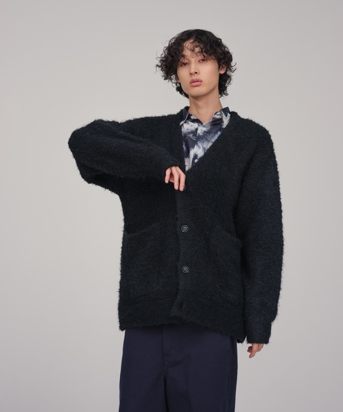 「ADAM ET ROPE'」 ニットカーディガン M ベージュ メンズ_画像3