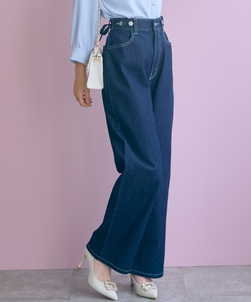パンツ 「大きいサイズ」バック編み上げデニムパンツ marun レディース_17