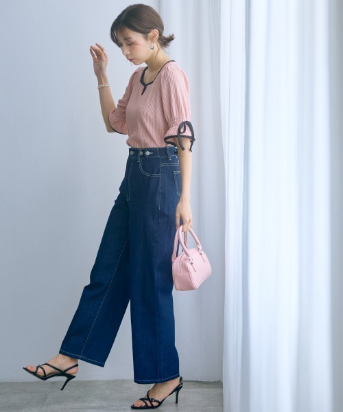 パンツ 「大きいサイズ」バック編み上げデニムパンツ marun レディース_14