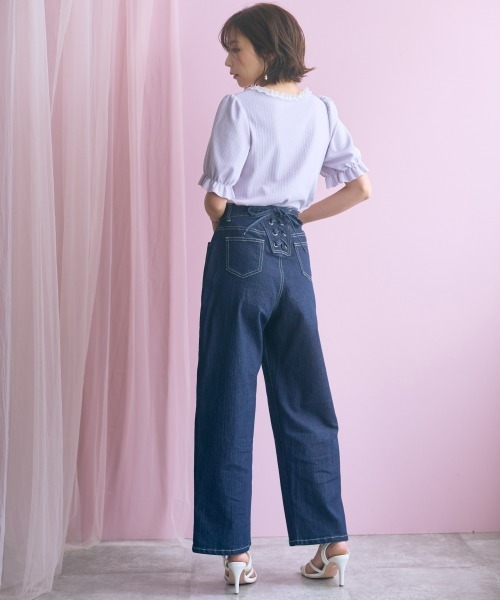 パンツ 「大きいサイズ」バック編み上げデニムパンツ marun レディース_19