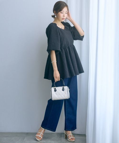 パンツ 「大きいサイズ」バック編み上げデニムパンツ marun レディース_16