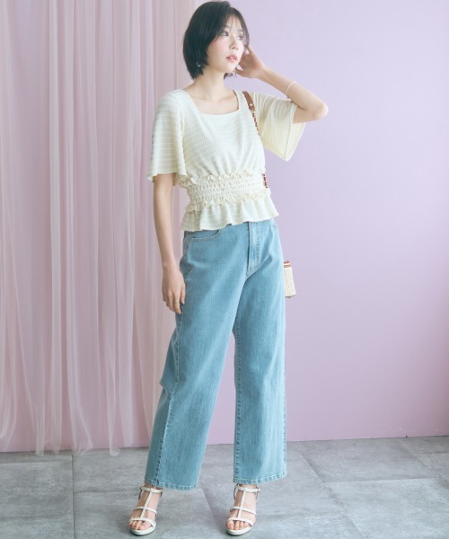 パンツ 「大きいサイズ」バック編み上げデニムパンツ marun レディース_4