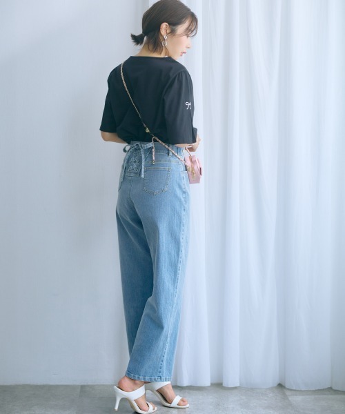 パンツ 「大きいサイズ」バック編み上げデニムパンツ marun レディース_7