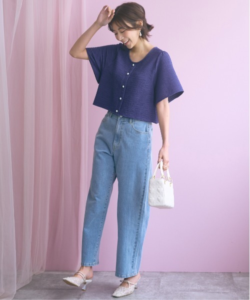 パンツ 「大きいサイズ」バック編み上げデニムパンツ marun レディース_10