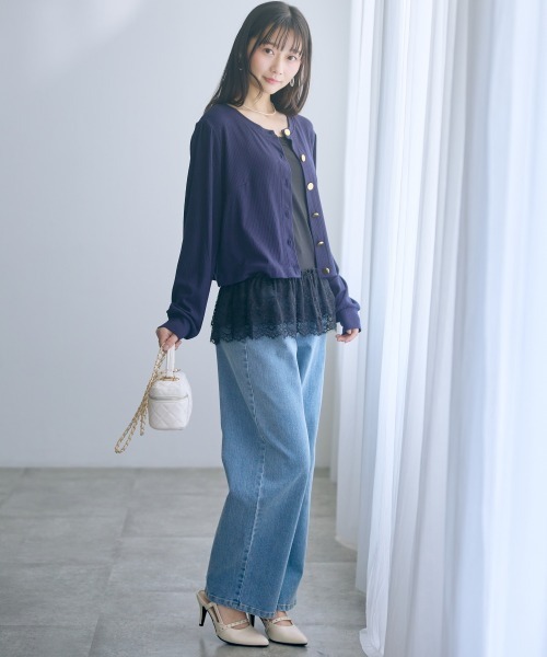 パンツ 「大きいサイズ」バック編み上げデニムパンツ marun レディース_8