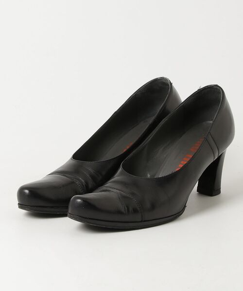 MIU MIU◇パンプス/36/BLK 稀少miu miu ミュウミュウ ジップデザイン