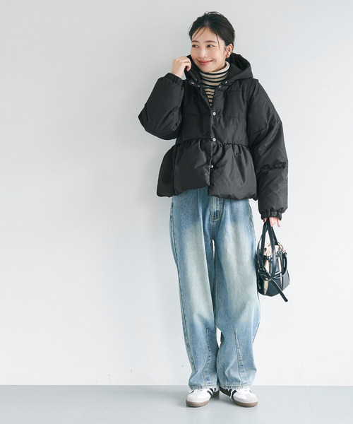 「coca(coca)」 中綿ブルゾン L ブラック レディース_画像5