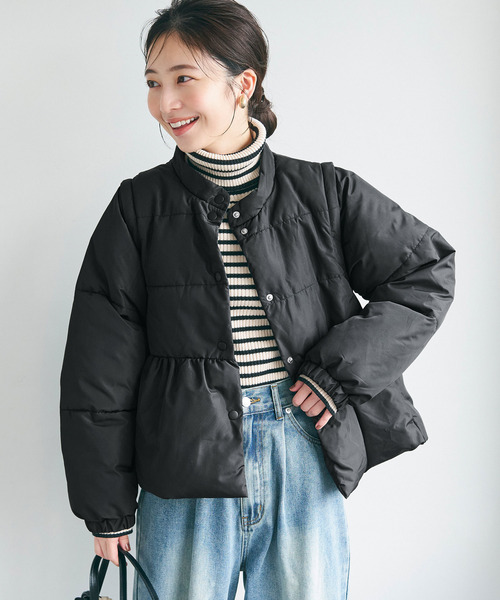 「coca(coca)」 中綿ブルゾン L ブラック レディース_画像7