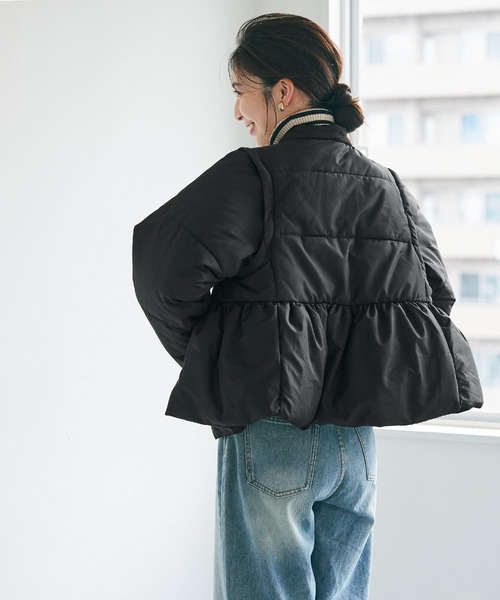 「coca(coca)」 中綿ブルゾン L ブラック レディース_画像8