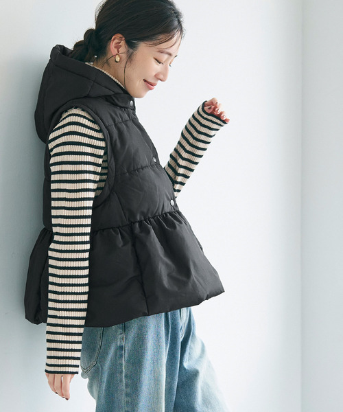 「coca(coca)」 中綿ブルゾン L ブラック レディース_画像9