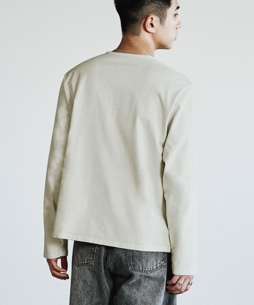 WYM LIDNM ヘンリーネック tシャツ PIGMENT DYED HENLEY L/S TEE 