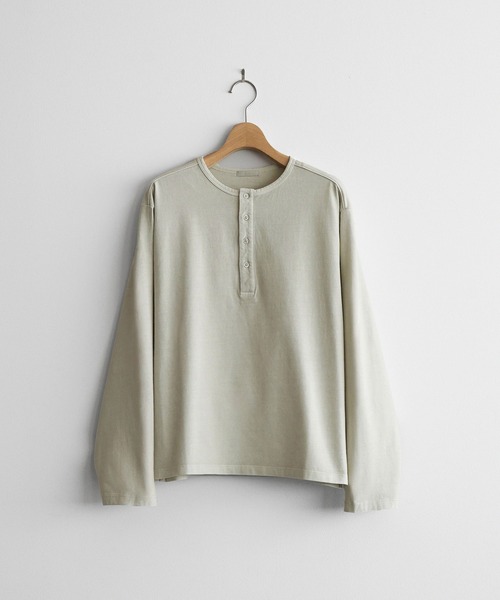 WYM LIDNM ヘンリーネック tシャツ PIGMENT DYED HENLEY L/S TEE